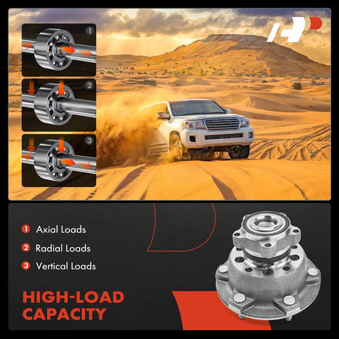 SUV traversing desert, images of wheel bearings under load, Two Pack Front Wheel Bearing And Hub Assembly For Ford Transit 250 350 And 350 HD 2015-2018 6-Lug Compatible 2X Front Replacement Built Tough With Durable Roller Bearings And Easy Fit Plug And Play