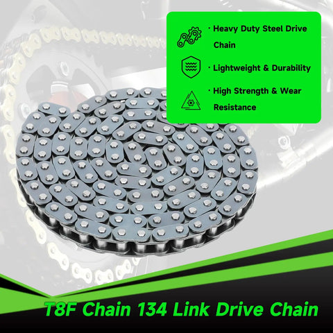 T8F 134 Link Drive Chain Replacement For 50cc 47cc 49cc Dirt Bikes And Mini ATVs Fits SSR Mototec SYX Coolster Taotao
