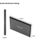 750GB Ultra Slim Portable External Hard Drive HDD USB 3.0 Compatible With PC And Laptop All Aluminum Anti Scratch Durable Metal Case