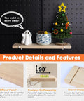 Two Pack Solid Wood Pegboard Shelf Set With No Tilt Balance Twelve By Four Inch Shelves Fit One Quarter Inch Pegboards