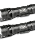 LED Tactical Flashlight PTAC1000 Two Pack With One Mode Operation, High Lumen Output, Zoomable Beam, Water Resistant