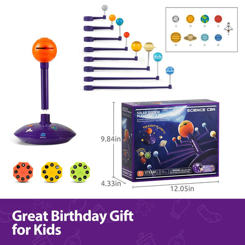 Talking Astronomy Solar System Model Kit For Kids With Immersive Projector, Exhibits 8 Planets Orbiting The Sun On Any Surface, STEM Toy For 5 Plus Year-Olds, Hands-On Space Science Learning, Turns Ceilings Into A Planetarium. 9.84in box