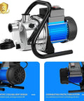 Water Transfer Pump 110V 1.6 HP Shallow Well Pump with cooling vent and protection system
