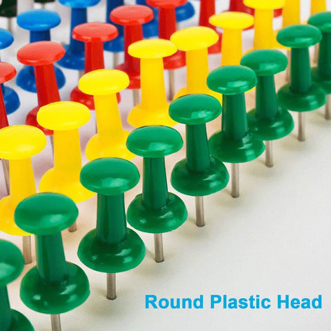 Top Shelf Bulk Push Pins For Bulletin Boards And Cork Walls, Sharp Steel Thumb Tacks With Easy Grip Heads, Multicolor office choice for desk organization.