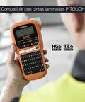 Entry Level Industrial Handheld Labeling Tool Kit For 12mm Labels Orange, Rugged On The Go Label Printer in use