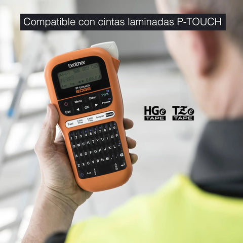 Entry Level Industrial Handheld Labeling Tool Kit For 12mm Labels Orange, Rugged On The Go Label Printer in use