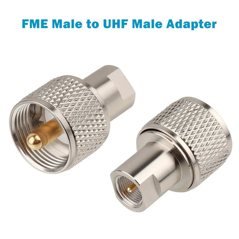 FME Male to UHF Male adapters for Dual CB Antenna Coax Cable 10 Ft Ultra Low Loss RG8X Stranded Copper Core.