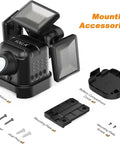 Alkaline Battery Motion Sensor Outdoor Lights 750LM Wireless Flood Lights with 3 head design and mounting accessories shown.