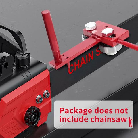 Heavy Duty Chainsaw Bar Rail Closer Tool for Precise Rail Alignment and Chain Grinding, adjustable with dual bearing rollers.