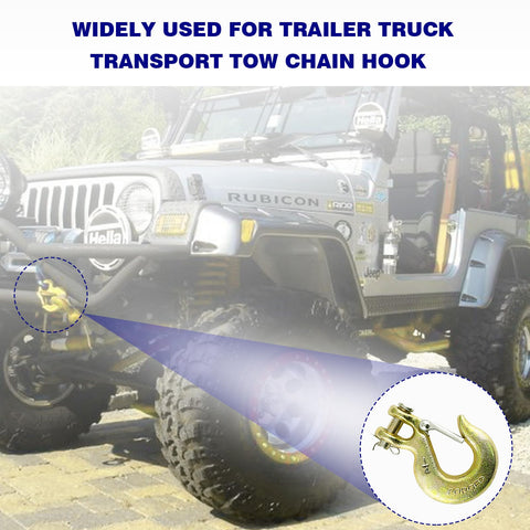 Beefy Heavy Duty Forged G70 Clevis Slip Hooks With Safety Latch One Quarter Inch Chain Hooks Twelve Pack For Trailer