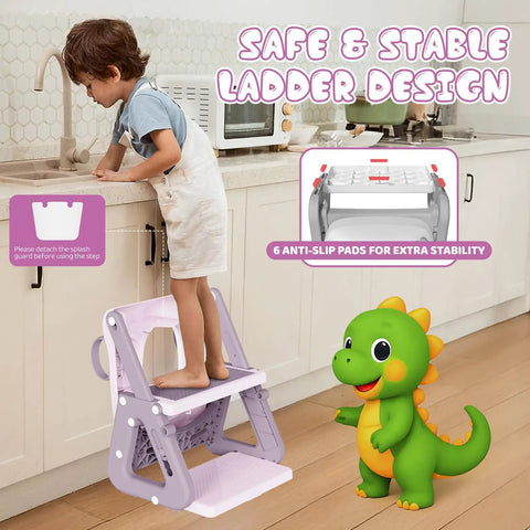 Rock Solid 2 In 1 Potty Training Seat With Quick Fold Step Stool For Toddlers And Kids Boys Girls Features Stable Triangle Frame Splash Guard Anti Slip Pads And Adjustable Height For Zero Hassle Learning