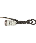 Red Round Indicator Light With Diamond Lens And Chrome Bezel, Press Fit Panel Mount, 0.5 Inch Cutout, side view of neon indicator