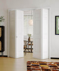 Bifold Closet Door For 30 x 80 Opening, 6 Lite Panel Hollow Core With Hardware Kit, Durable MDF And PVC Covered Construction installed