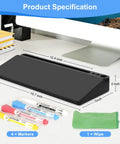 Glass Desktop Whiteboard With Storage And Keyboard Tray Go To Desk Accessory For Home Office And School Setup, black with markers.