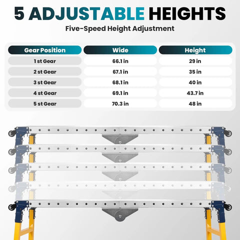 Shop Grade Welding Table With 5 Level Adjustable Height And 1100 Lb Capacity Carbon Steel Work Bench height adjustment chart.