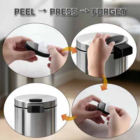 Installation process of Six Pack Adhesive Trash Can Wall Guards No Drill Backing To Protect Walls From Scratches with strong adhesive