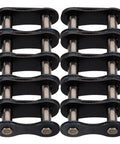 Rock Solid Heavy Duty Single Speed Bicycle Chain Link Connectors 10 Pack Master Link Replacement Pins in black and silver.