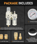 3/8 Inch NPT FRL Air Filter Regulator Lubricator Unit With Semi Auto Drain And Pressure Gauge Oil Water Separator PTFE