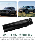 Beefy 1 Piece 6 Spline Lug Nut Socket Locking Key For Wheel Locks, against SUVs, heavy duty chrome steel, 90mm long, black.