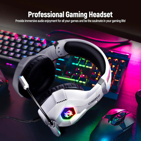 7.1 Surround Sound Gaming Headset With Noise Canceling Microphone for PC PS4 PS5 Xbox Switch and Mobile, over-ear design
