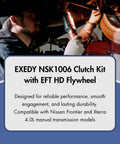 Heavy Duty Clutch Kit Paired With Upgraded Steel Flywheel Built Tough For 2005 To 2009 Nissan Frontier Xterra 40L Manual Drivetrain Swap With Steady Bite And Slip Resistant installed under a vehicle.
