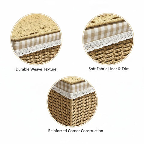 Slick Heavy Duty Flip Top Storage Bin For Closets And Bathroom Vanities To Dodge Dust And Keep Dailies Nice And Tidy With Secure Lid for textured weave and soft fabric details.