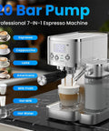 Pro Grade 20 Bar Espresso Machine With Automatic Milk Frother And Precision Temperature Control for brewing espresso and coffee drinks.