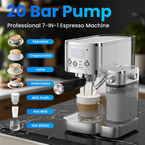 Pro Grade 20 Bar Espresso Machine With Automatic Milk Frother And Precision Temperature Control for brewing espresso and coffee drinks.