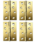 Built Tough 4 Pack Heavy Duty Satin Brass Hinges In Stainless Steel Four Inch Size Satin Gold Finish For Exterior Wood Doors