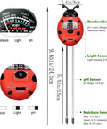 All in One Soil Moisture PH and Light Meter with Readout Scale and Sensors for Indoor and Outdoor Plants, Garden, Lawn and Farm Use