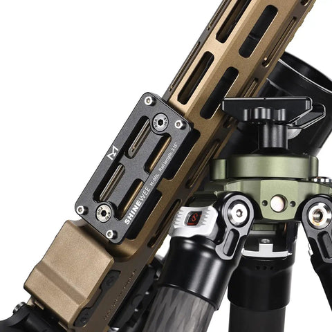 Arca Dovetail Rail For M-LOK System Quick Release Tripod Mount Adapter attached to M-LOK hand guard