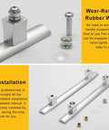 Aluminum Door Pull Push Handle for Glass Or Wood Doors, Smooth Polished Surface, anti rust durable hardware pieces shown.