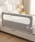 One Button Swing Down Bed Rail For Toddlers And Kids 59 Inch Length No Tool Assembly Easy Guard Rail attached to bed side