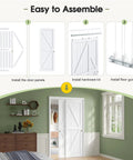 Sliding Closet Doors 48 By 80 Inches White Bypass Panels Double 25 Inch Easy Install PVC Exterior With Hidden Track installed