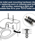 Hella Durable Top Mount Toilet Seat Hardware Kit For Skirted Toilets Packed With Rust Resistant Screws And Bolts in use with TOTO toilet.