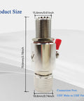 UHF PL259 Male To Female Lightning Arrester And SO239 Coaxial Surge Protector with size dimensions and connection port details.
