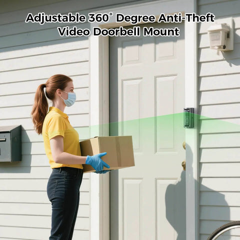 Adjustable 360 Degree No Drill Doorbell Mount For Blink Doorbell 2025 Model installed on house door