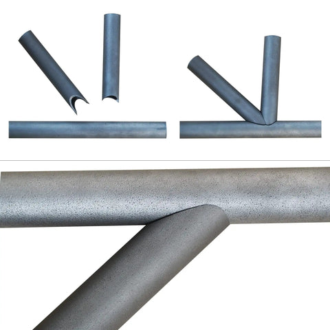 Aluminum Pipe Notcher 0-45 Degree Adjustable For 2 Inch Pipes And Tubes With Built-In Protractor creating precise notches.