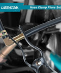 LIBRATON 2-piece hose clamp pliers set with swivel pliers for removal/installation on fuel, oil and water hoses