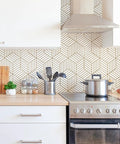Geometric Hexagon Peel And Stick Wallpaper Removable Self Adhesive Vinyl Film For Walls And Shelves And Drawers And Furniture 17.71 Inch By 118 Inch Roll Easy To Apply No Mess Home Makeovers used as kitchen backsplash