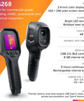 TG268 Thermal Imaging Camera With 320x240 IR, Ultra Clear MSX Real Time Detail, 640x480 Visual Sensor For Sharper Thermal Images, Spot IR Bullseye Laser For Easy Heat Tracking On The Fly, handheld black plastic