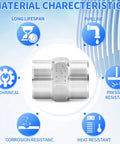 Hex Coupling Pipe Fitting One Half Inch NPT Female To One Half Inch NPT Female Stainless Steel 304 with material characteristics