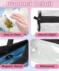 Product features of Aircraft Pattern Roll Up Cosmetic Bag With Four Removable Storage Pouches Waterproof Foldable Travel Toiletry Organizer