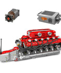 DIY V12 Engine Model Kit With 3472 Pieces For Teens And Adults Hands On Engine Project STEM Building Set For Mechanics Enthusiasts Educational Hobby Gift And Realistic Engine Showcase, red and silver model engine
