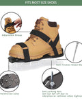 Preassembled Lawn Aerator Shoes With Spiked Soles And Adjustable Straps showcasing details like adjustable straps and steel spikes