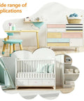 Decorative Pink Cloud Moon Star Cabinet Knobs Set in use on colorful dresser and crib in child's room