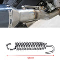 Motorcycle exhaust pipe springs, 6-piece stainless steel, 65mm length, silver