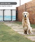 36 Inch Tall Stair Baby Gate With Door, Extra Wide Adjustable From 29.3 Inches To 51.5 Inches, Pressure Mounted Black Gate with dog