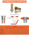 Multi-Grip rivet nut installation tool set with brass nuts (6 pcs) for 1/4-20 threaded inserts