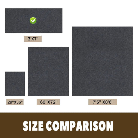 Size comparison of Oil Spill Mat For Garage Floor 3 By 7 Feet Under Motorcycle Waterproof Durable Non Slip TPR Backing Reusable Absorbent Pad Charcoal
